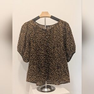 Leopard Print Women's Top - Madewell Size L